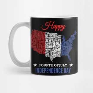 Red White and Blue Independence Day of United States Mug